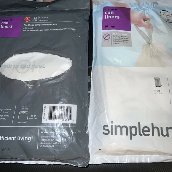 2 Opened Simple Human Code A Extra Strong Custom Fit Liners 23 Total Count 4.5L - Picture 1 of 6
